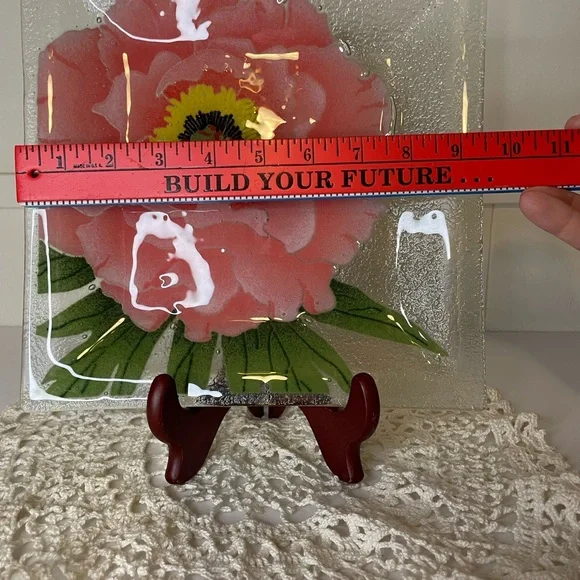 Vibrant Pink Peony Glass Art by Peggy Karr - Picture 9 of 14